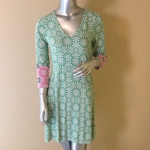 BODEN | Floral Jersey Dress 3/4 Sleeves